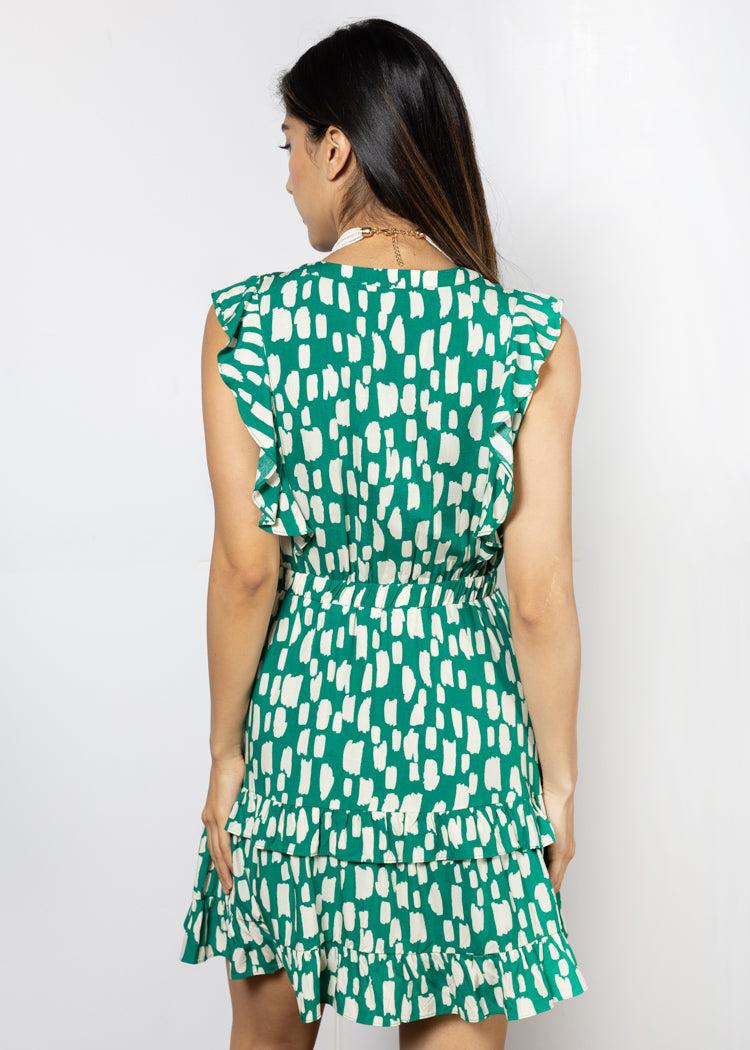 THML Charlotte Print Dress - Green-Hand In Pocket