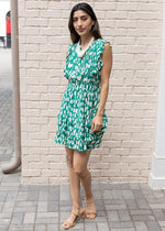 THML Charlotte Print Dress - Green-Hand In Pocket