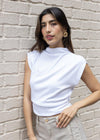 Amara Crop Tee-White-Hand In Pocket