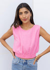 Bobi Shell Tank-Bubblegum-Hand In Pocket