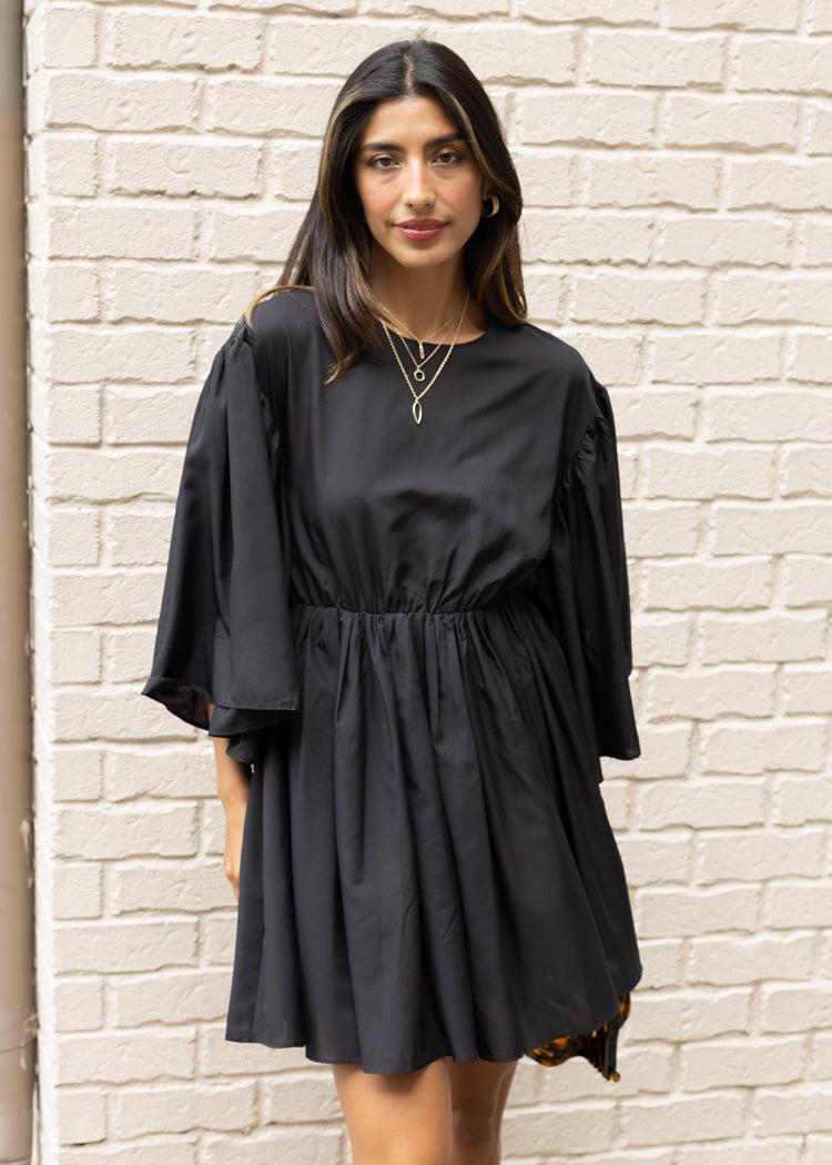 THML Marjorie Bell Sleeve Dress-Hand In Pocket