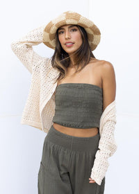 Bobi Smocked Tube Top-Troop-Hand In Pocket