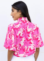 THML Lillian Flower Print Top-Hand In Pocket