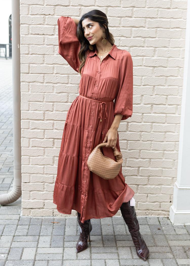 Hannah Tiered Midi Dress-Hand In Pocket