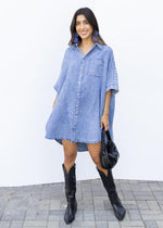 Elan Nellie Denim Shirt Dress ***FINAL SALE***-Hand In Pocket