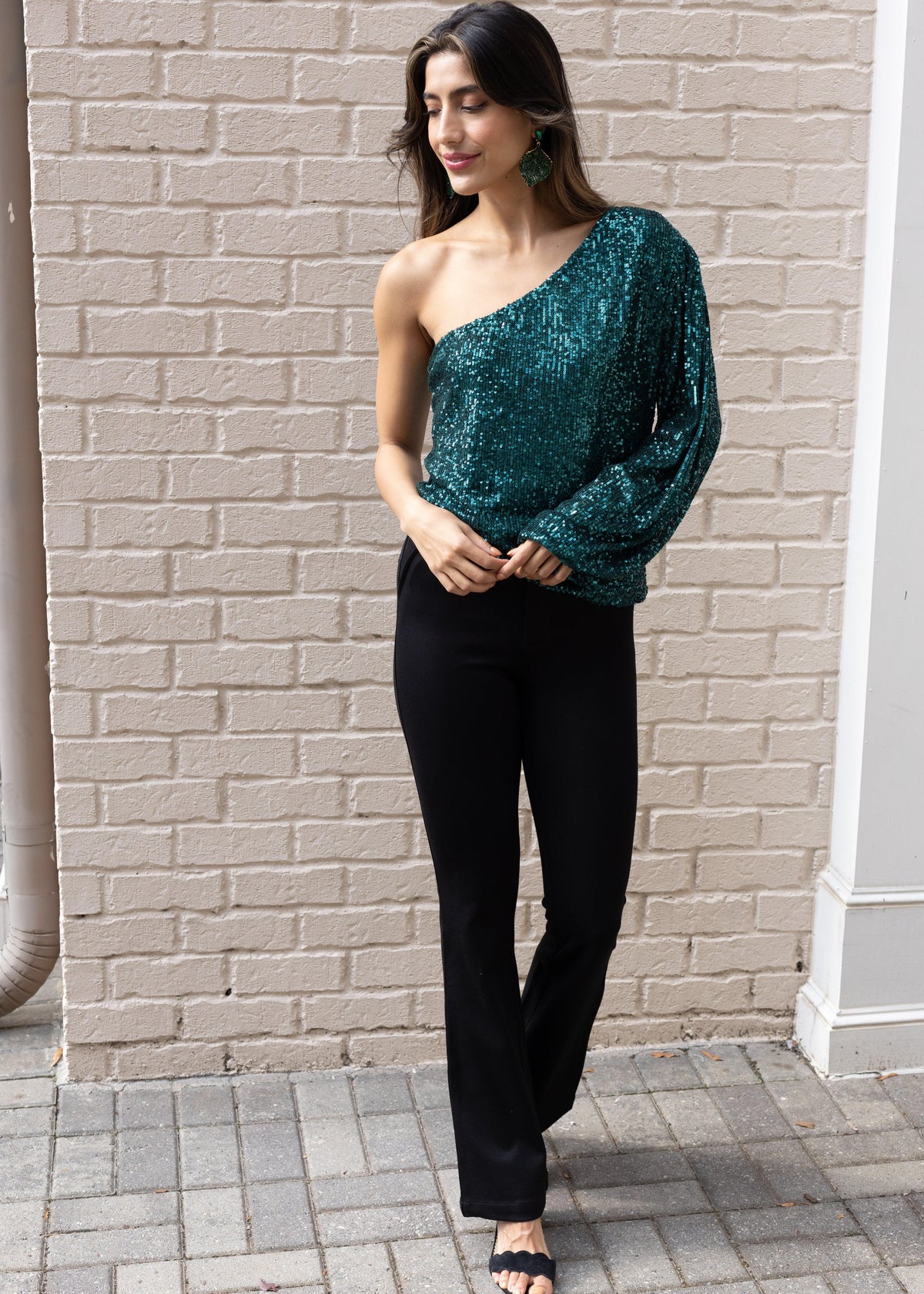 Heartloom Seela Sequin One Shoulder Top ***FINAL SALE***-Hand In Pocket