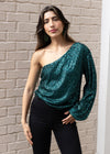 Heartloom Seela Sequin One Shoulder Top ***FINAL SALE***-Hand In Pocket