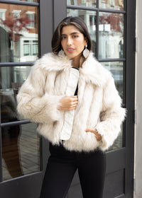 Steve Madden Juniper Coat - Cream-Hand In Pocket