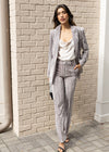 Steve Madden Imaaa Velvet Blazer - Silver ***FINAL SALE***-Hand In Pocket