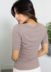 Bobi Fitted Henley - Mushroom-Hand In Pocket