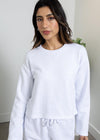 Bobi Crewneck Boxy Sweatshirt - White-Hand In Pocket