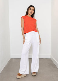 RD Style Sam Pull On Pants - White ***FINAL SALE***-Hand In Pocket