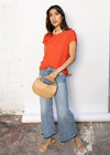 Michael Stars Trudy Crew Tee - Pomodoro-Hand In Pocket