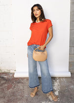 Michael Stars Trudy Crew Tee - Pomodoro-Hand In Pocket