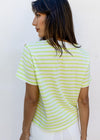 Allison Stripe Brooklyn Tee- Lime Stripe-Hand In Pocket