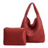 Johanna Red Large Recycled Vegan Shoulder Bag-Hand In Pocket