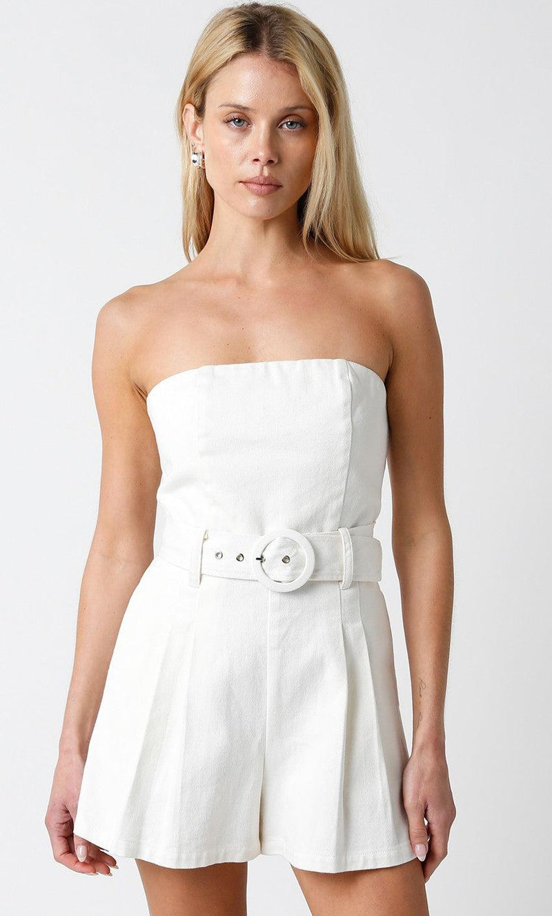 ***FINAL SALE*** Louise Romper- White-Hand In Pocket