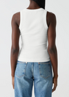 Gina Wide Binding Crop Tank - Chalk-Hand In Pocket