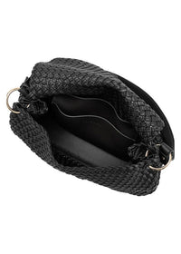 Natalia Black Shoulder Bag- Black-Hand In Pocket