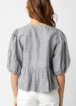 Claire Linen Top-Hand In Pocket