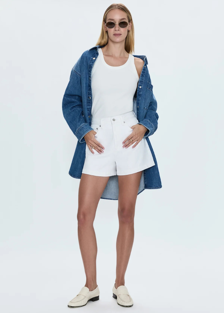 Pistola Elle Denim Dress- Karat-Hand In Pocket