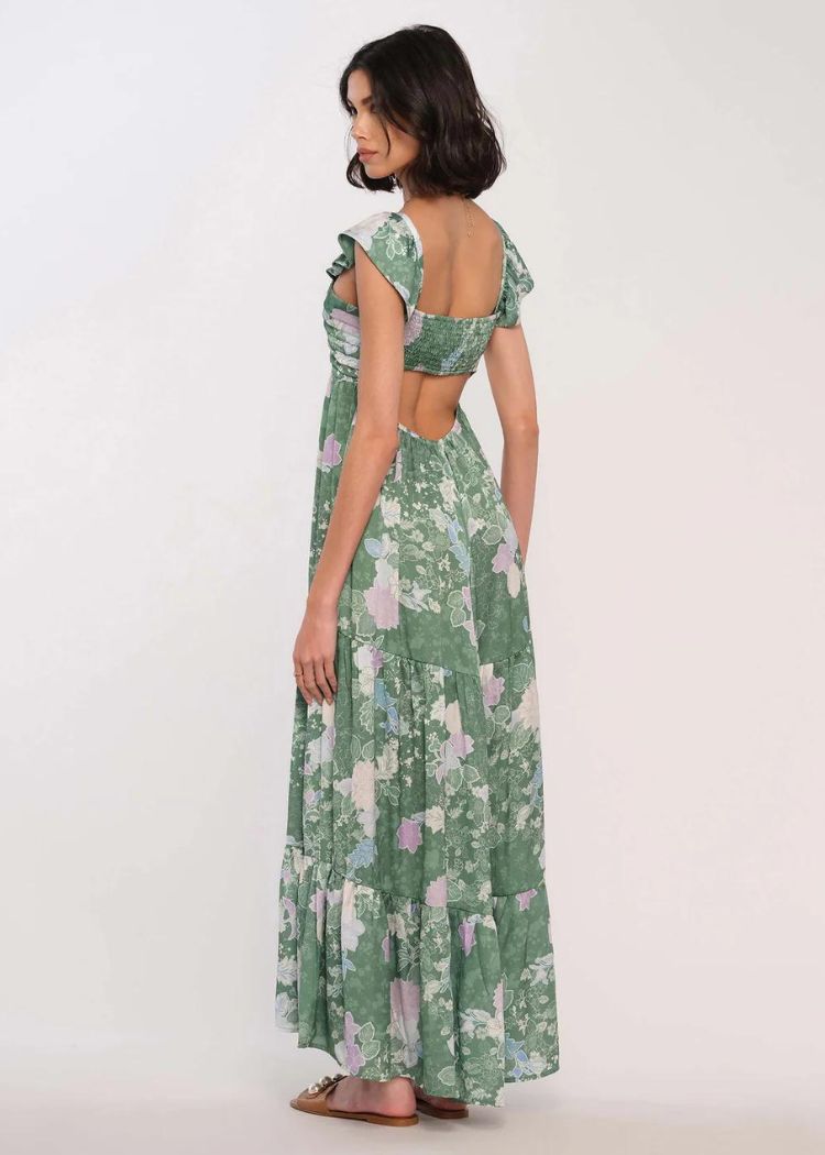 Heartloom Rami Dress- Grass-Hand In Pocket