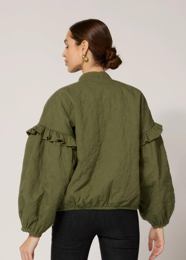 Cleobella Bobbi Reversible Jacket- Army Green-Hand In Pocket