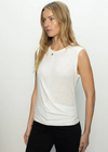 Sanctuary Draped Tank- White-Hand In Pocket