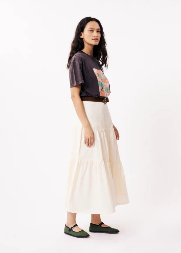 FRNCH Audrey Woven Skirt-Creme ***FINAL SALE***-Hand In Pocket