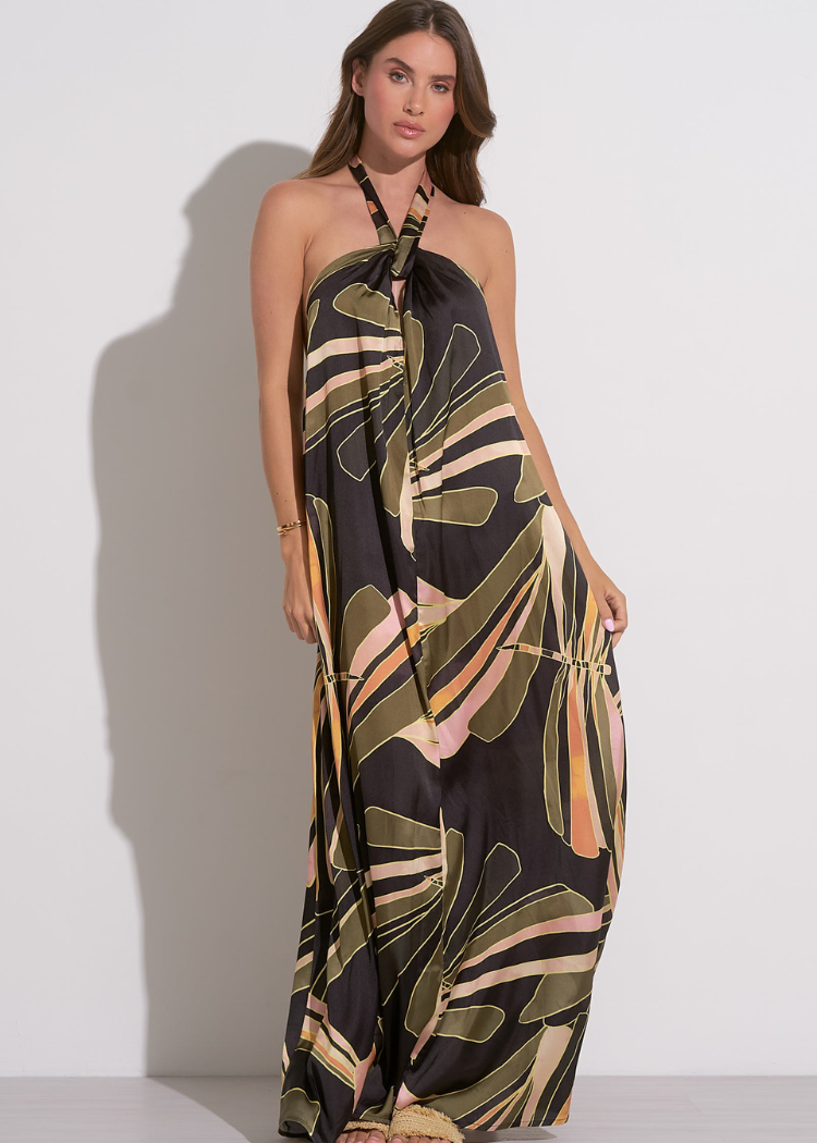 Elan Sabrine Maxi Dress- Black Manilla-Hand In Pocket