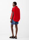 French Connection Poplin Shirting Popover SS- True Red-Hand In Pocket