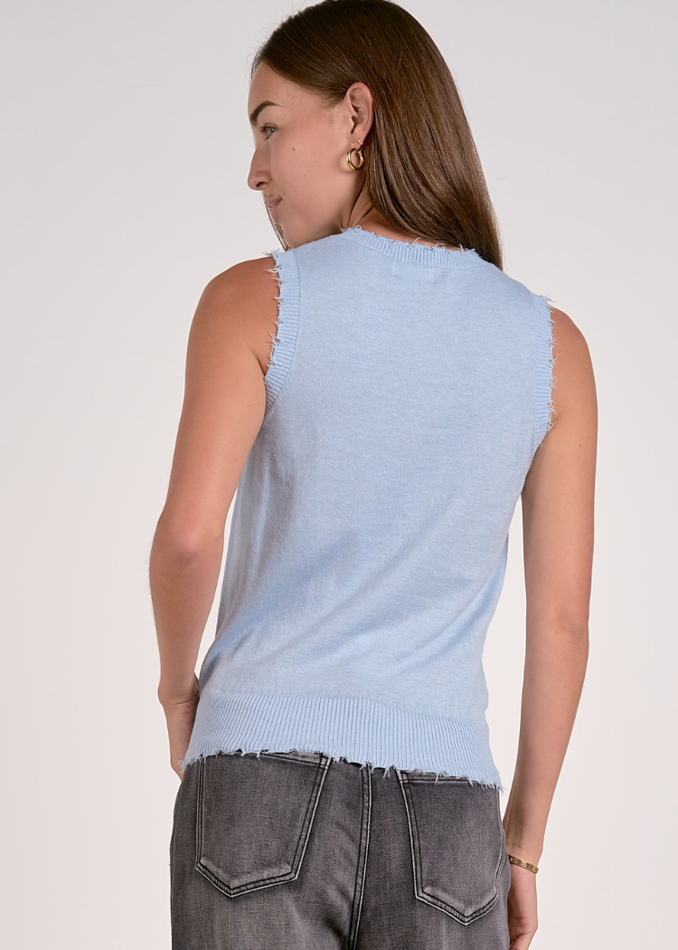 Elan Cassandra Tank- Light Blue-Hand In Pocket