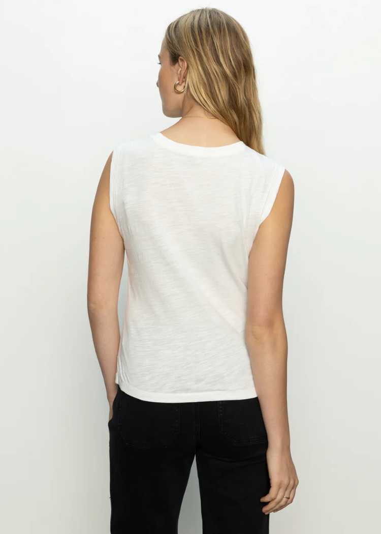 Sanctuary Draped Tank- White-Hand In Pocket