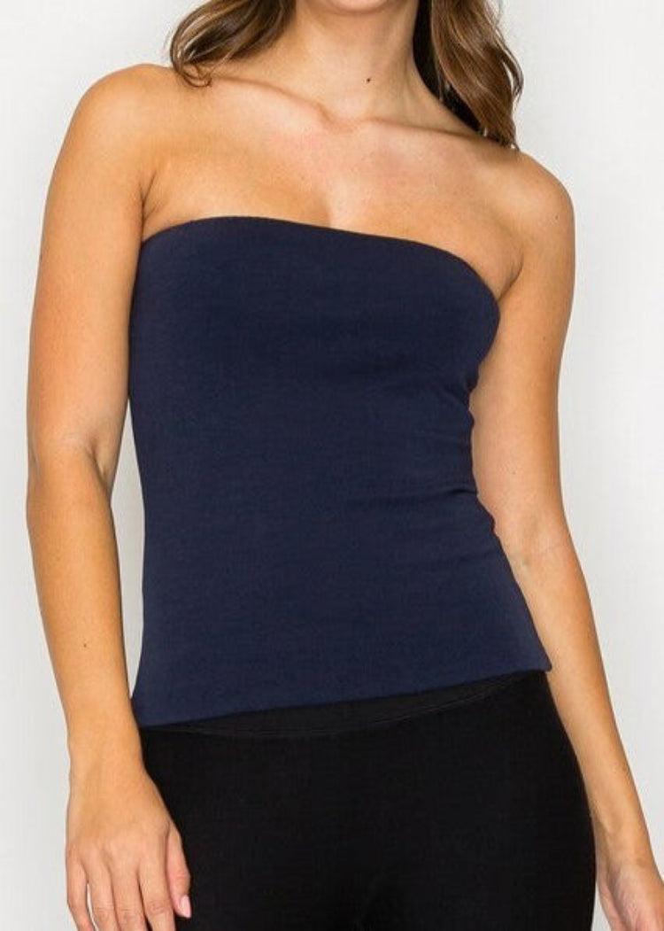 HIP Core Double Layered Tube Top-Navy-Hand In Pocket