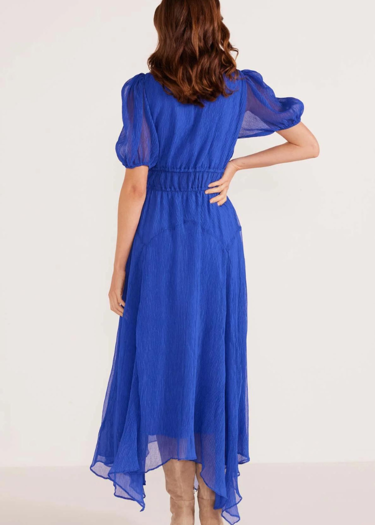 MINKPINK Lily Hanky Hem Midi Dress- Sapphire-Hand In Pocket