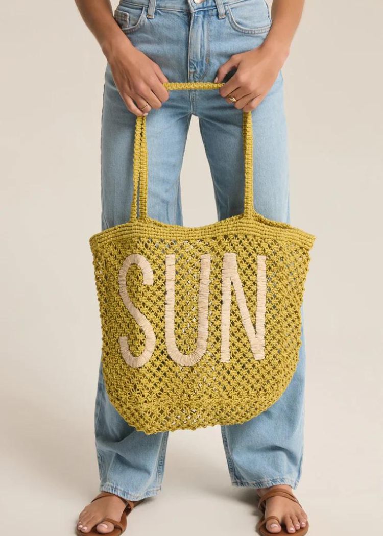 Z Supply Summer Tote Bag- Sunshine-Hand In Pocket