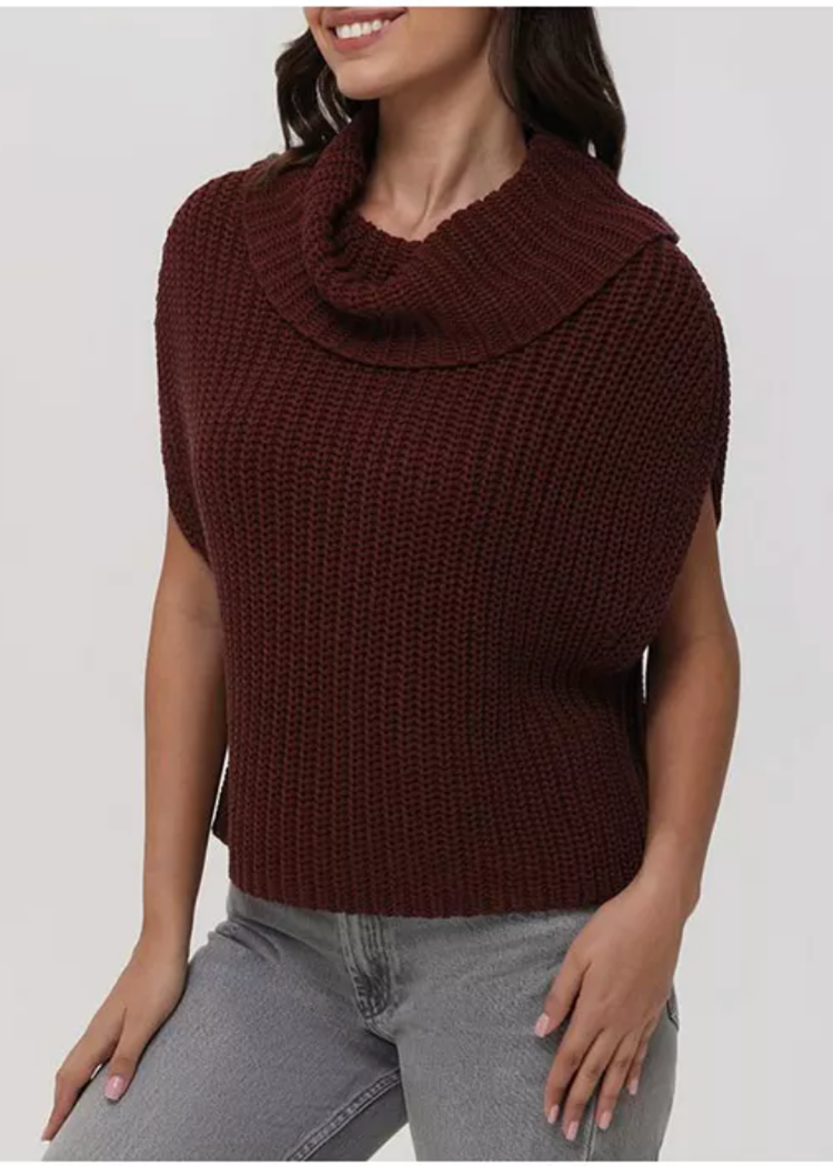 525 Cate Sleeveless Sweater - Oxblood-Hand In Pocket