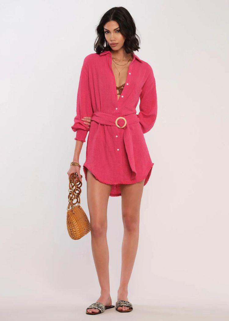 Heartloom Zeva Cover- Up- Fuchsia-Hand In Pocket