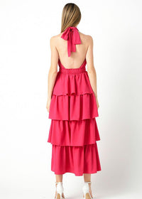 Gabriella Halter Neck Tiered Dress ***FINAL SALE***-Hand In Pocket