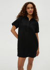 Michael Stars Ola Utility Dress-Black-Hand In Pocket