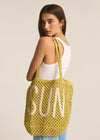 Z Supply Summer Tote Bag- Sunshine-Hand In Pocket