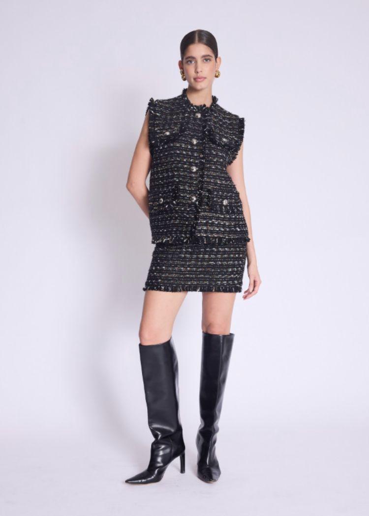 Berenice Vador Sleeveless Tweed Jacket-Hand In Pocket