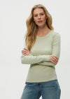 Zola Long Sleeve Crew Tee - Seacrest-Hand In Pocket