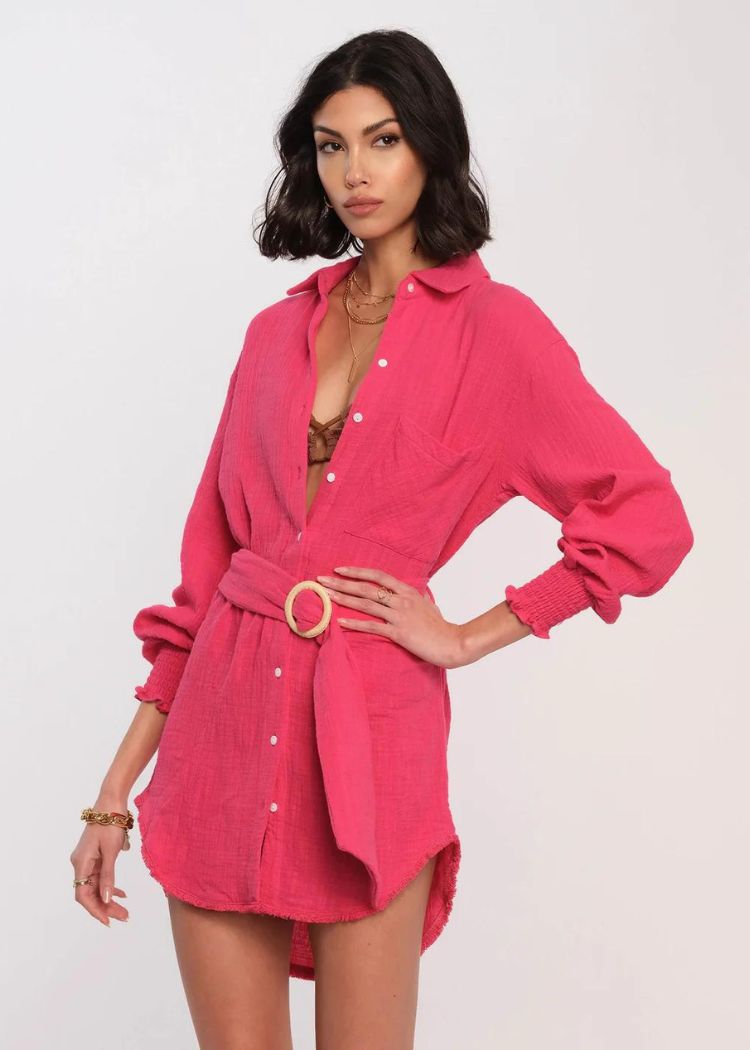 Heartloom Zeva Cover- Up- Fuchsia-Hand In Pocket