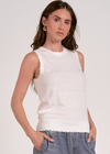 Elan Cassandra Tank- White-Hand In Pocket