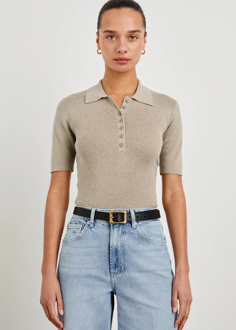 Rails Court Polo - Heather Oat-Hand In Pocket