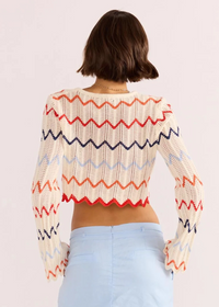 Minkpink Calliope Knit Crop Top- Multi Stripe-Hand In Pocket