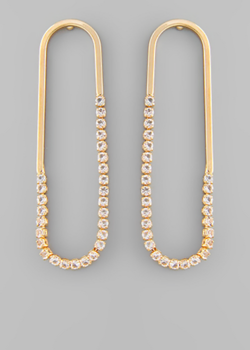 Dominguez Pave Chain Earrings-Hand In Pocket