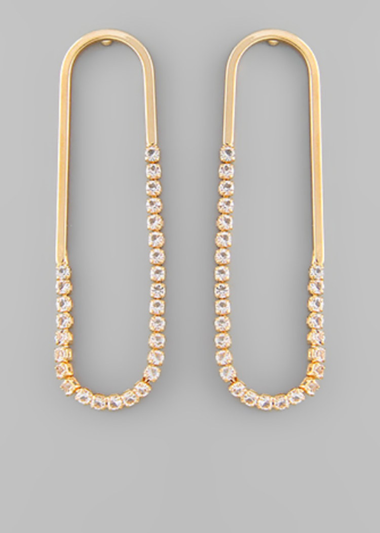 Dominguez Pave Chain Earrings-Hand In Pocket