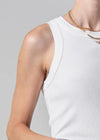 Citizens of Humanity Isabel Rib Tank- White-Hand In Pocket